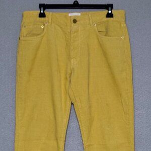 Sid Mashburn Straight Yellow Mens Corduroy 5 Pocket Pants 33 / 32 Button Fly
